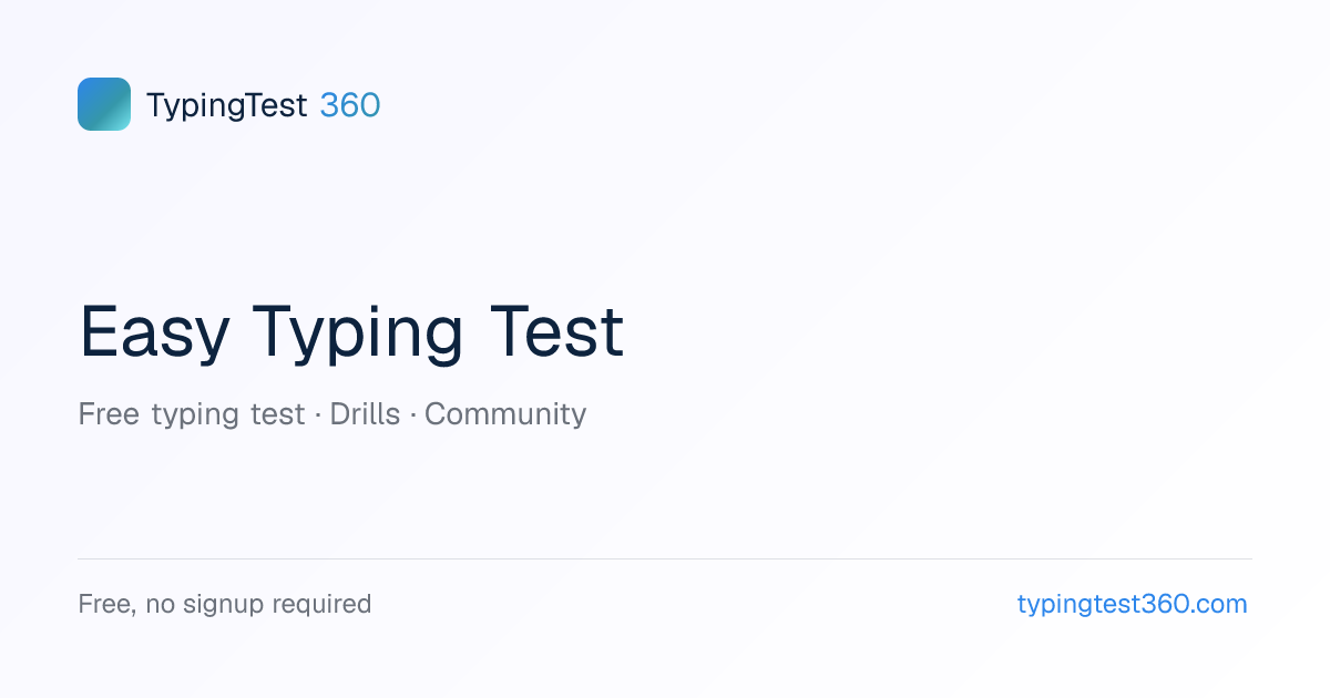 Easy Typing Test — Common Short Words for Beginners