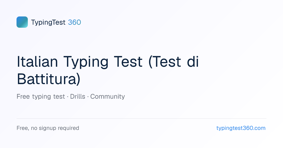 Italian Typing Test — Test di Velocità di Battitura