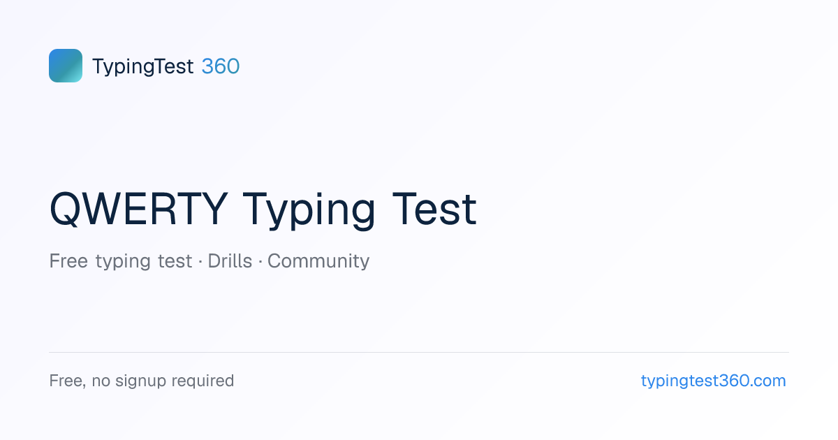 QWERTY Typing Test — The World's Most Common Layout