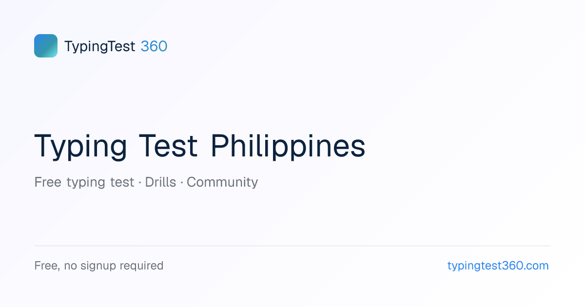 Typing Test Philippines — Free WPM Test for BPO Hiring