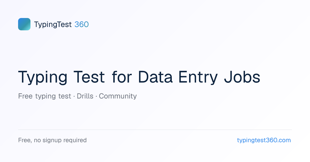 Typing Test for Data Entry — Hit Job WPM Targets