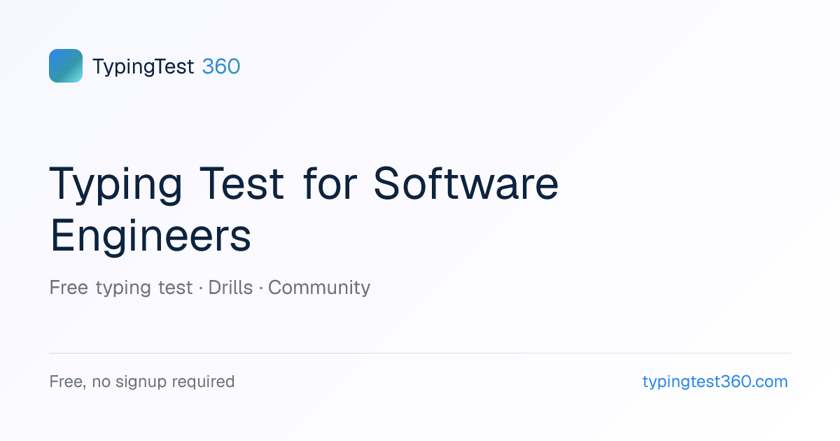 Typing Test for Software Engineers — Prose + Code WPM