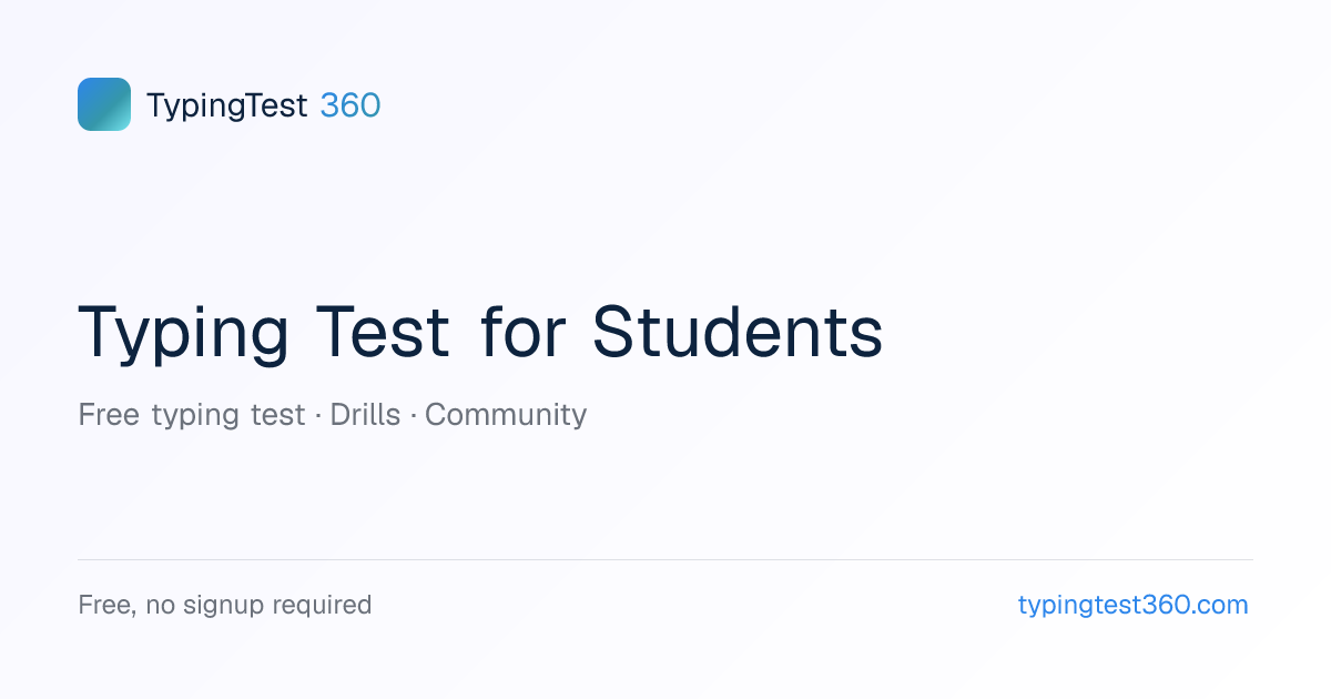 Typing Test for Students — Build a Lifelong Skill