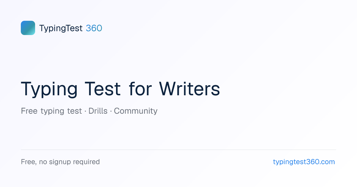 Typing Test for Writers — Match Your Typing to Your Thinking